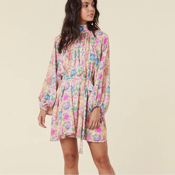 SOLD// Spell Mossy High Neck Mini Dress - Picture 8 of 15